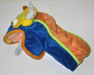 Manhattan Toy 2000 Hand Glove Puppet  11  Blue Gold Magical Chinese Dragon • $9.99