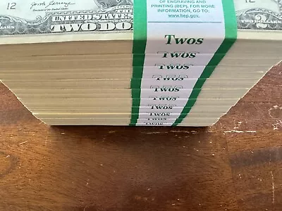 NEW Uncirculated Two Dollar Bills Series 2017A $2 Sequential Notes Lot Of 25 • $74.95