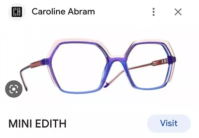 Caroline Abram Designer Authentic Glasses/Frames..Lunettes Mini Edith Peach/Blue • $125