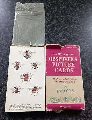 Observer's Picture Cards Insects Full Set 32 Cards In Original Box. • £7
