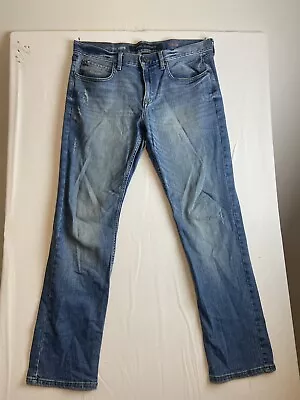 Marc Anthony Slim Fit Straight Leg Blue Distressed Men's Size 34x32 Jeans • $19.97