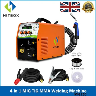 £199.49 • Buy HITBOX Mig Welder 220V Inverter 250A MMA/ARC TIG MIG Gas/Gasless Welding Machine