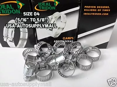 20 X IDEAL-Tridon Hose ClampsAbrazaderas Size 04 (08to16mm) Made In USA 5202 X2 • $18.24
