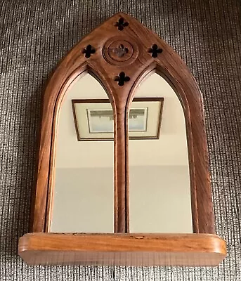 Lovely Arch Church Style Wall/free Standing Mirror With Pierced Top & Shelf • £20