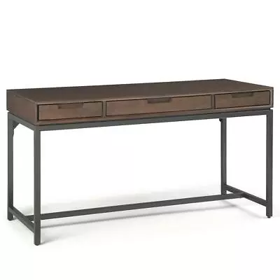 Banting Solid Hardwood Modern Industrial 60 Inch Wide Desk In Walnut Brown • $519