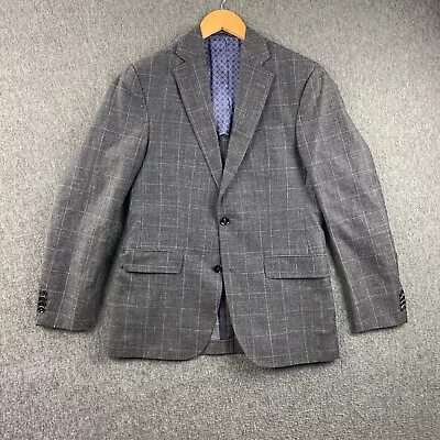 Ted Baker Endurance Blazer Jacket Mens 38R Wool Gray Linen • $59.99