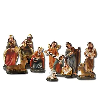 Christmas Nativity Figurine Set Traditional Scene 10 Piece Resin Set - 89297 • £15.79
