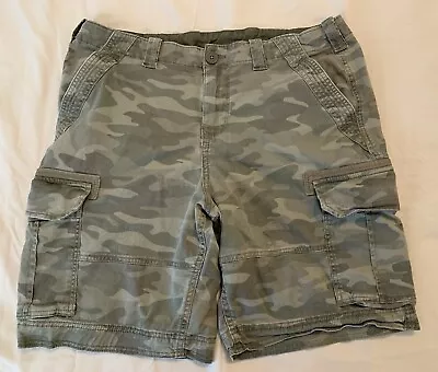 Men’s GEORGE Camo Cargo Shorts Cotton/Spandex Size 36 Above The Knee Hiking Play • $7.50