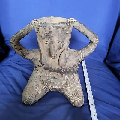 Ancient Unknown PreColumbian Mesoamerican Deity/Effigy Pot Artifact  • $45