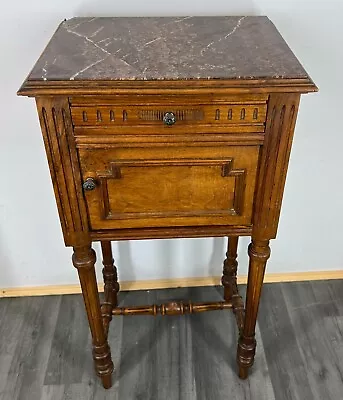 £129 • Buy French Antique Bedside Table Cupboard Cabinet With Marble Top (LOT 2129)