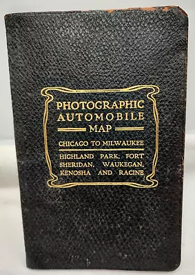 1905 Chicago To Milwaukee Photographic Automobile Road Map Rare Guide! • $33