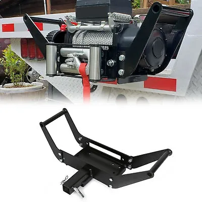 Foldable Winch Mounting Plate Cradle Mount For 2'' Hitch Receiver 4WD SUV ATV • $39.95