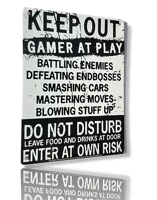  Keep Out Gamer At Play  8  X 12  Metal Tin Funny Bar Sign DO NOT DISTURB • $8.99