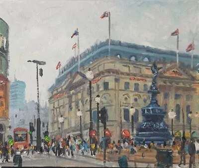 London Piccadilly Circus Oil Painting • £160