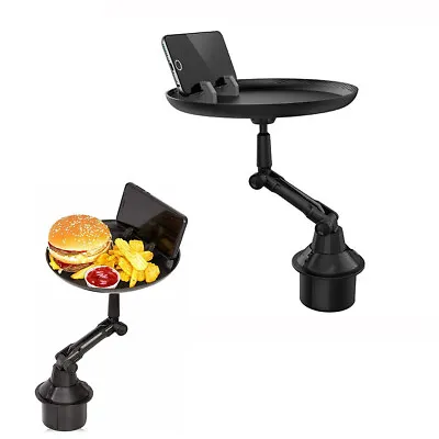 $28.92 • Buy 360° Swivel Car Interior Phone Holder Food Shelf Table Tray Non-slip Black ABS