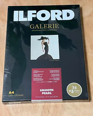 Ilford Galerie Smooth Pearl 310gsm Inkjet Paper A4 30 Sheets. • £18.50