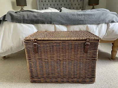 Second Large Wicker Chest Hamper Storage Trunk Imperfections Discounted Handmade • £49