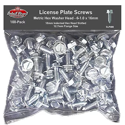 License Plate Screws Metric Slotted Hex Washer Head M6-1.0 X 16mm  (100 Pack)  • $26.95