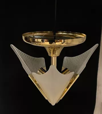 Vintage Art Deco Kichler Slip Shade 3 Light Ceiling Fixture NIB • $59