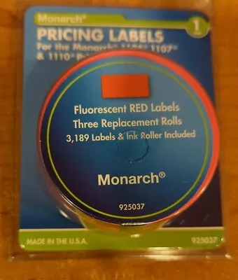 Monarch Pricing Labels 1105 1007 1110 Pricing Labelers Fluorescent Red  #925037 • $19.99