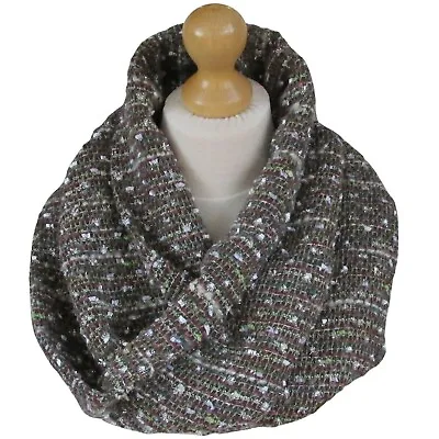 Linton Tweed Infinity Scarf Cowl Neck Warmer Heather & Soft Green With Sparkle • £9.99