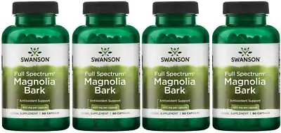 Swanson Magnolia Bark 400 Mg 4X 60 Capsules Anxiety Respiratory Stress Mood • $25.75