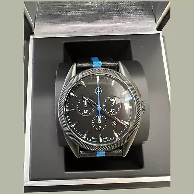 Mercedes Benz Men’s Watch The Collection Black With Blue Accents New In Box • $275