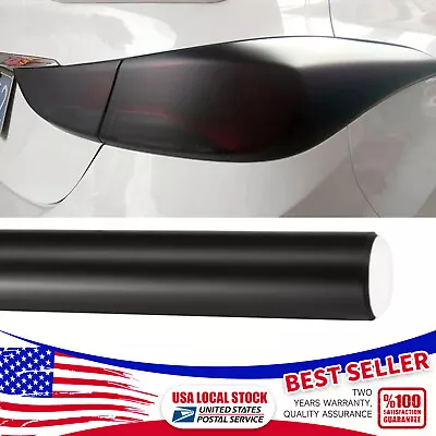 Medium Black Premium Glossy Headlight Taillight FogLight Vinyl Sticker Tint Film • $6.49