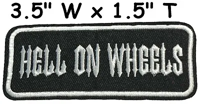 HELL ON WHEELS Patch Embroidered Iron-on Applique Biker MC Motorcycle Club • $4.50