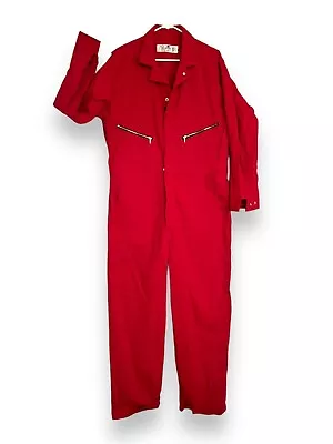 Red Kap Men's Zip-Front Cotton Coveralls Work Romper Jumpsuit Pantsuit - 44 RG • $34.95