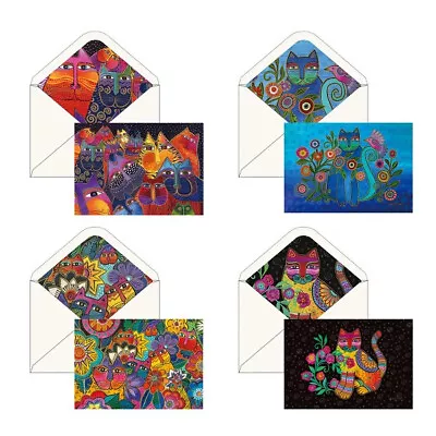 LAUREL BURCH Cats Notecards~16 Cards In Keepsake Box~4 Each Of 4 Designs~#LB01~ • $24.90