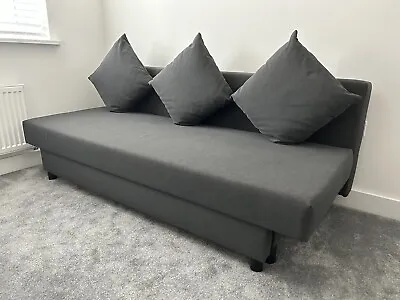 IKEA Sofa Bed - 3 Seat - Dark Grey • £250