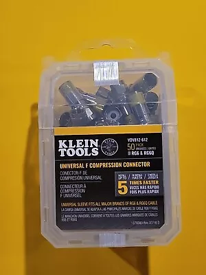 Klein Tools VDV812-612 Universal F Compression Connectors 50 Pack RG6 & RG6Q • $13