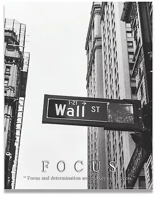 Stock Market Motivational Poster Art Print Wall Street Office Wall Decor Gift • £9.68