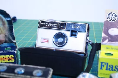 Kodak Instamatic 134 With Flash Cubes & Small Storage Bag - Untested • $8.88