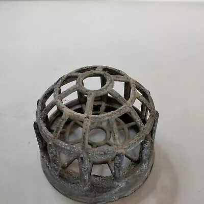 2.5” Vintage Metal Cage Flower Frog Round Flower Holder Domed Patina Antique WOW • $9.99