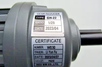 3 Phase 1/4Hp Induction Motor W/ 1/25 Reducer Hou Sin NEW • $182.50