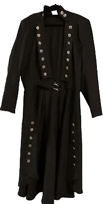 Steampunk Renaissance Pirate Magician Goth Emo Punk Long Trench Coat Jacket EUC • $59.99
