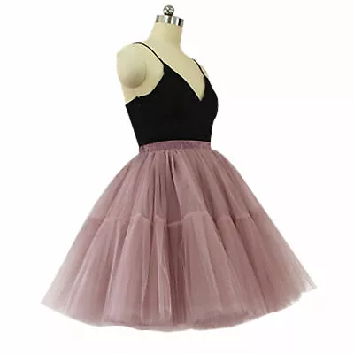 Women Layered Tulle Skirt Midi Pleated Tutu Underskirt Princess Ballet Dance • $16.99