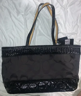 Coach G1176-18676 Womens Large Black Leather Satchel Shoulder Tote Bag • $51.99