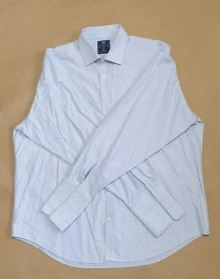 £19 • Buy Hawes & Curtis Mens Formal Shirt Cuff Link Double French Cuff Blue Check Size 18