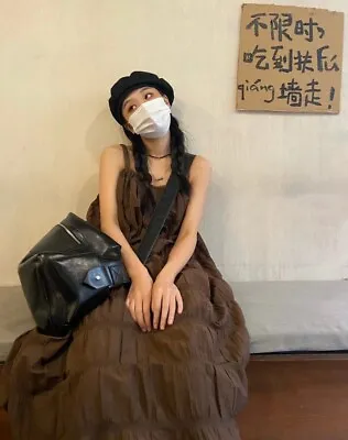 Japanese Women Mori Girl Harajuku High Waisted Loose Sleeveless Dress Casual • $27.89