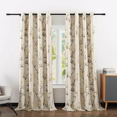 VOGOL Blackout Curtains Magnolia Design Pattern Living Room Dining Bedroom Clas • $72.99