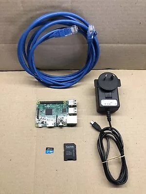 Raspberry Pi 3 Model B + Power Supply + 32gb MicroSD + 3m Network Cable • $94.95