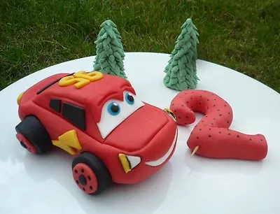 3D Novelty HANDMADE CARS LIGHTNING MCQUEEN CAKE TOPPER/ Birthday • £19.95