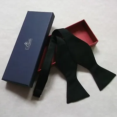 £24.99 • Buy Black Bowtie Self Tie Silk Dickie Bow By Lloyd Attree & Smith New With Gift Box
