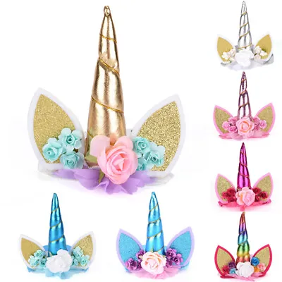 $5.26 • Buy 1Pc Glitter Unicorns Horn Headband Kids Unicorns Party Hair Accessories Decor-jj