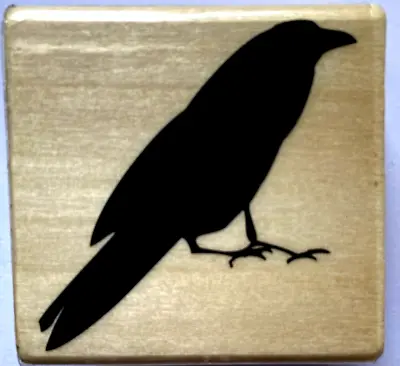 Craftsmart  Rubber Stamp Silhouetted Black Crow Raven Bird Aviary Halloween New • $4.75