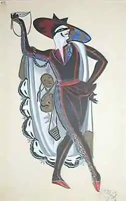Serge Sudeikin Photo A4 Costume Design For Venetian Madmen Harlequin 1915 • £8.99