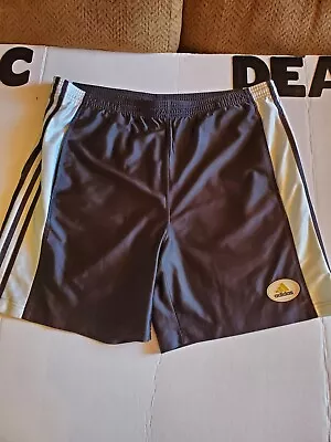 Vintage Round Emblem Adidas Mens Athletic Shorts Bottoms Black Size Large • $24.99